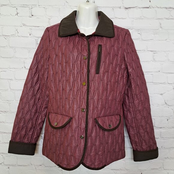 Rainforest Burgundy Cozy Quilted Jacket Size Medium - Picture 1 of 11